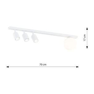 Faretto da soffitto Baster in acciaio bianco opaco