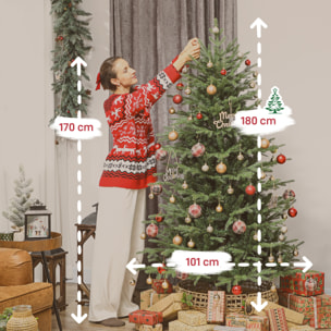 Árbol de Navidad Artificial 180 cm, Árbol de Navidad con 1794 Ramas Densas, Soporte Metálico Plegable, Fácil Montaje, para Salón, Interior, Verde