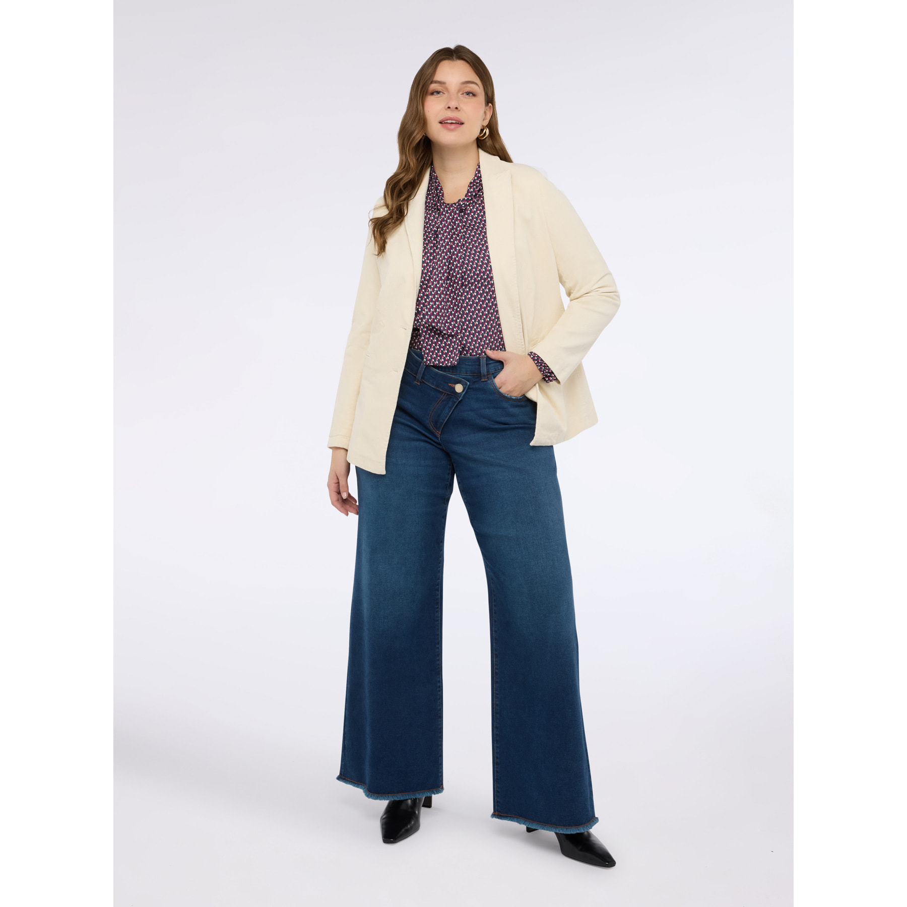 Fiorella Rubino - Camicia stampa geometrica in viscosa - Blu