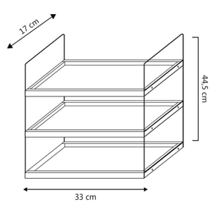 Estantería de pared Ero de 3 niveles, madera de Paulownia