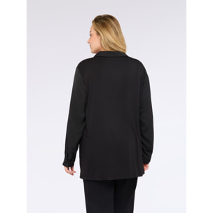 Fiorella Rubino - Camisa bimaterial mezcla de viscosa - Negro