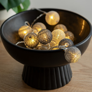 Guirlande pile 16 boules "Soft" D3,5cm
