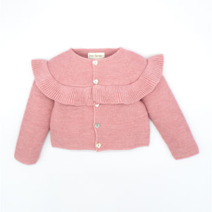 CHAQUETA VOLANTE BOTONES CORAZÓN ROSA