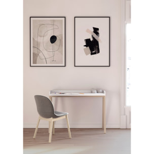 Escritorio Paris blanco y roble 81x111x50