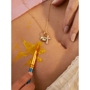 Charm Mini Birthstone Argento Placcato Oro