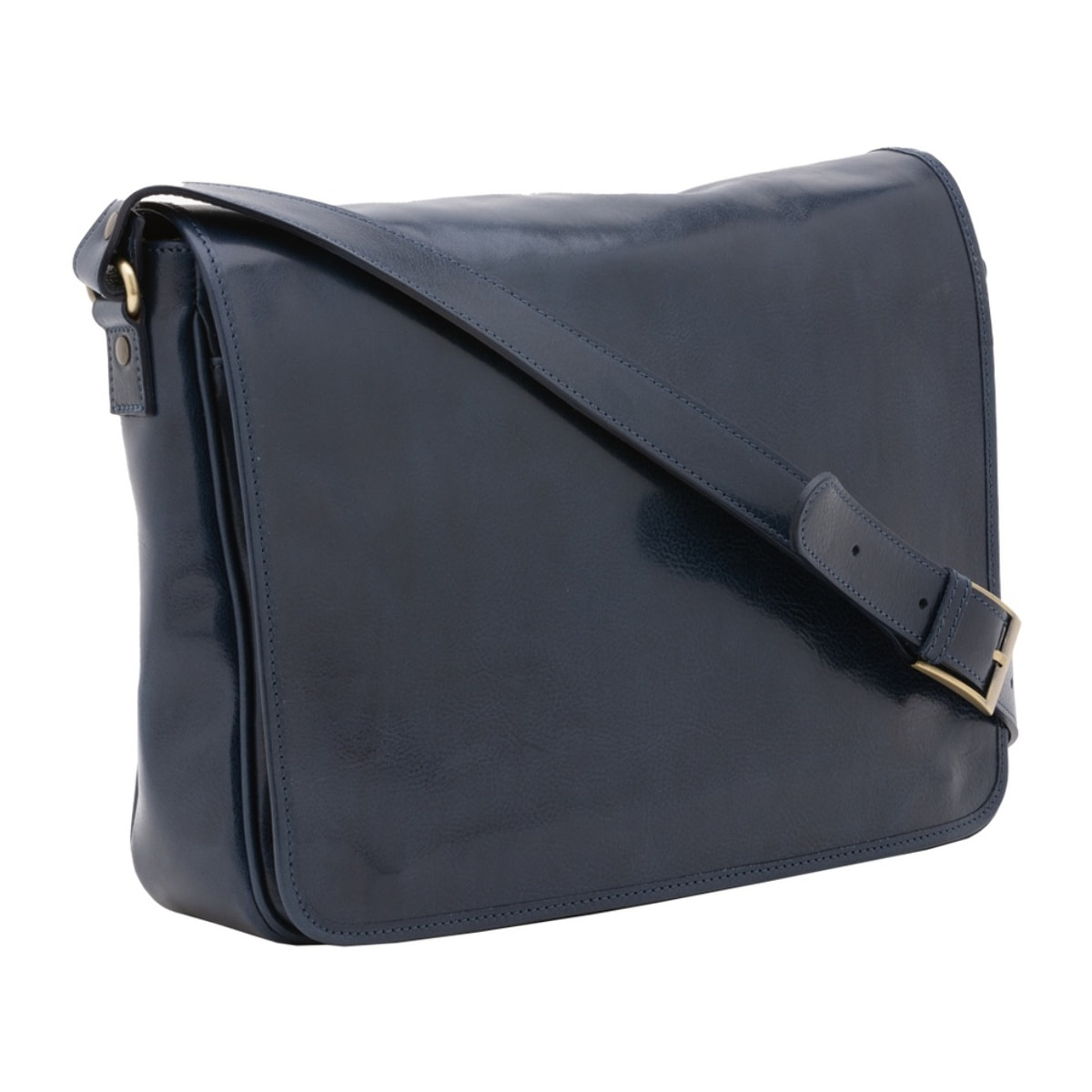 Borsa a tracolla uomo in vera pelle - Modello False - Made in Italy - 28.0 x 35.0 x 9.0 cm