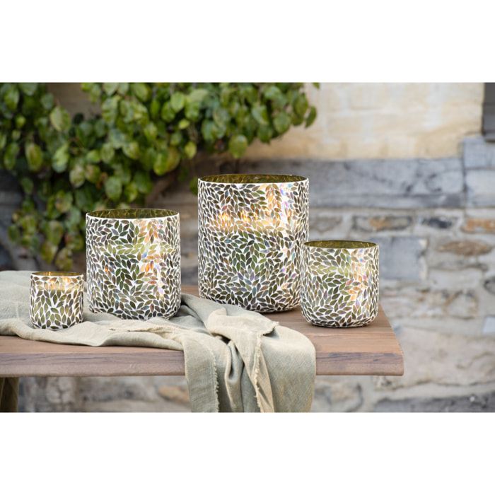 J-Line bougie parfumée Tea & Herbs - verre - vert - large - 120H