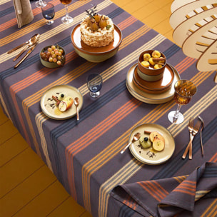 Set pur coton motif jacquard brun marron Mille bambous onyx