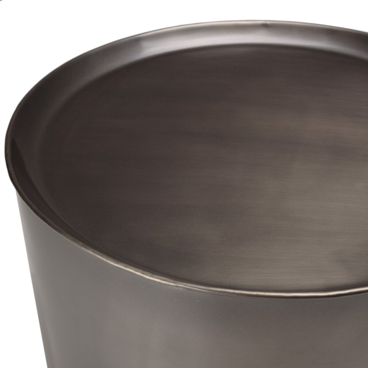 JOHAN - Set de 2 tables d'appoint rondes métal gris anthracite et doré