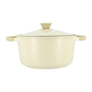 Faitout 24cm en aluminium recyclé crème - tous feux PURE