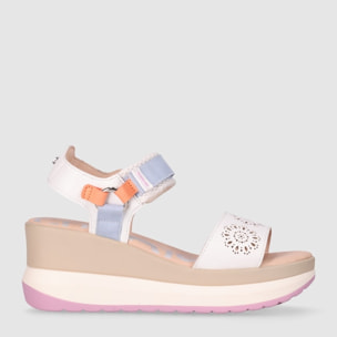 Sandalias de Piel Sintética - Blanco - Tacón: 7 cm