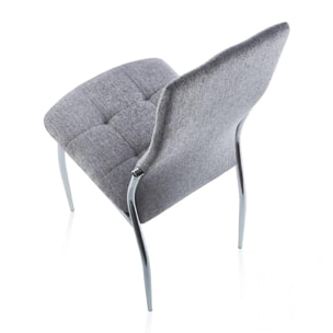 Pack 4 sillas de comedor en tejido gris 57x44 cm Diana Tejido - Gris