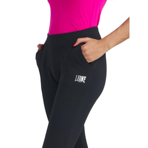 Pantalone donna dritto con piega in felpa Training