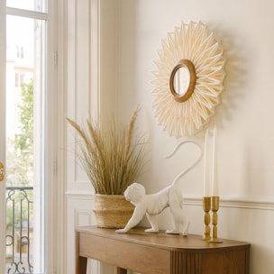 Statuette singe en résine blanche  MICO