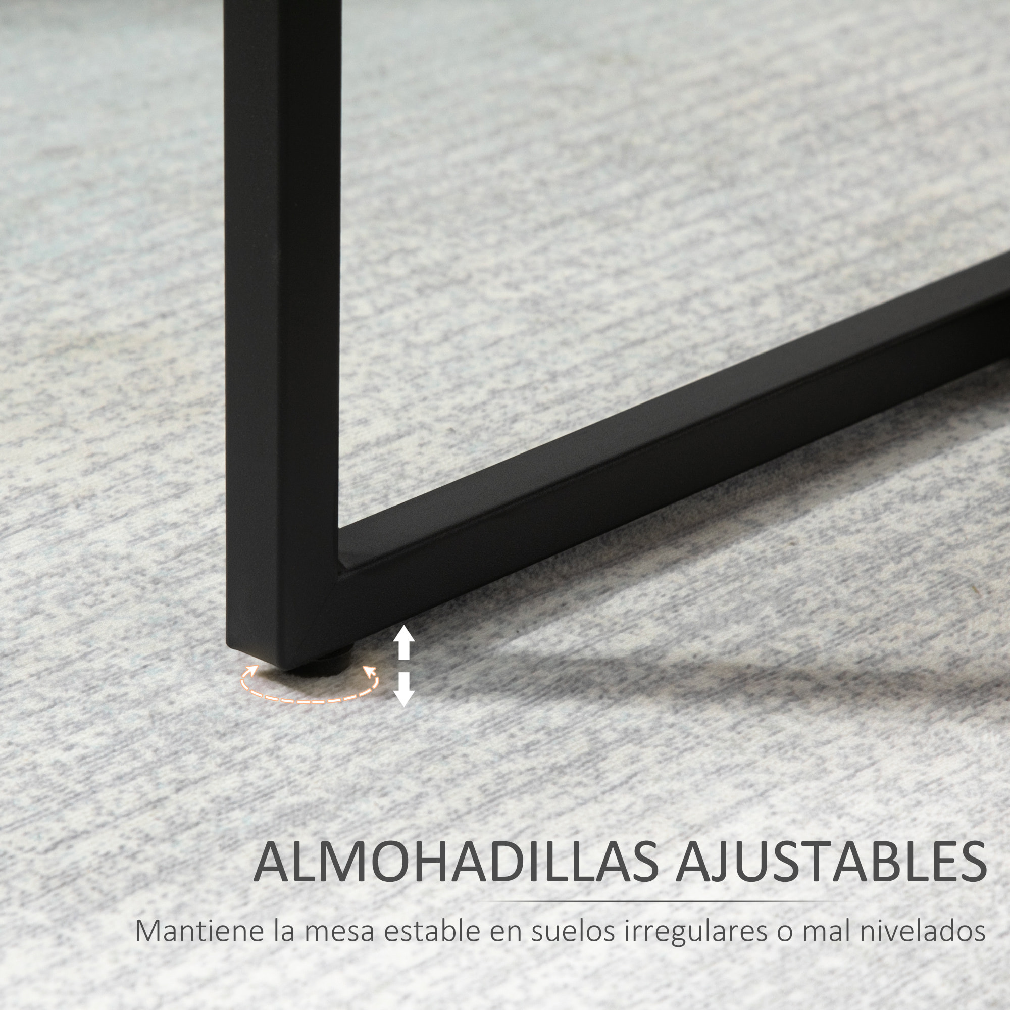 Mesa Auxiliar de 2 Estantes Mesita de Salón para Dormitorio Estudio 45x35x48 cm