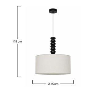 Suspension en tissu blanc et métal 40 cm - Ravel