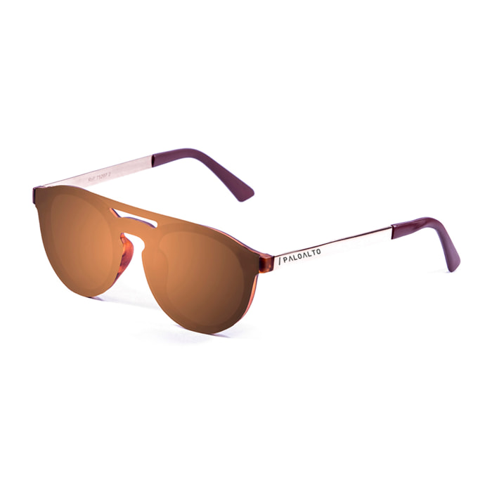 Gafas de sol PALO ALTO PEARL - Marrón demi mate / Plana marrón y patillas de metal dorado