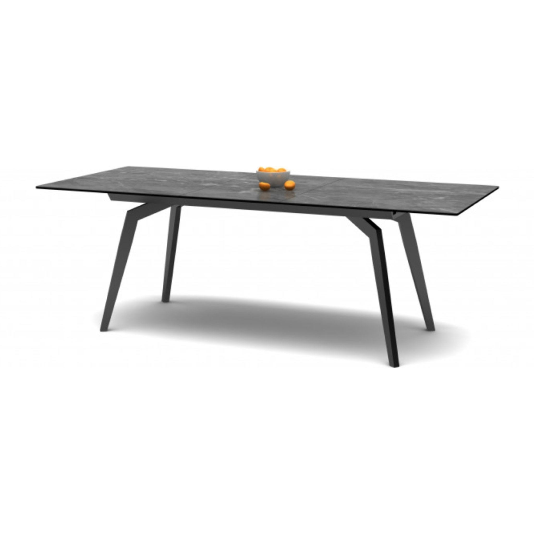 Table céramique extensible L160/210cm avec piètement métal noir- 2 coloris - MADRID