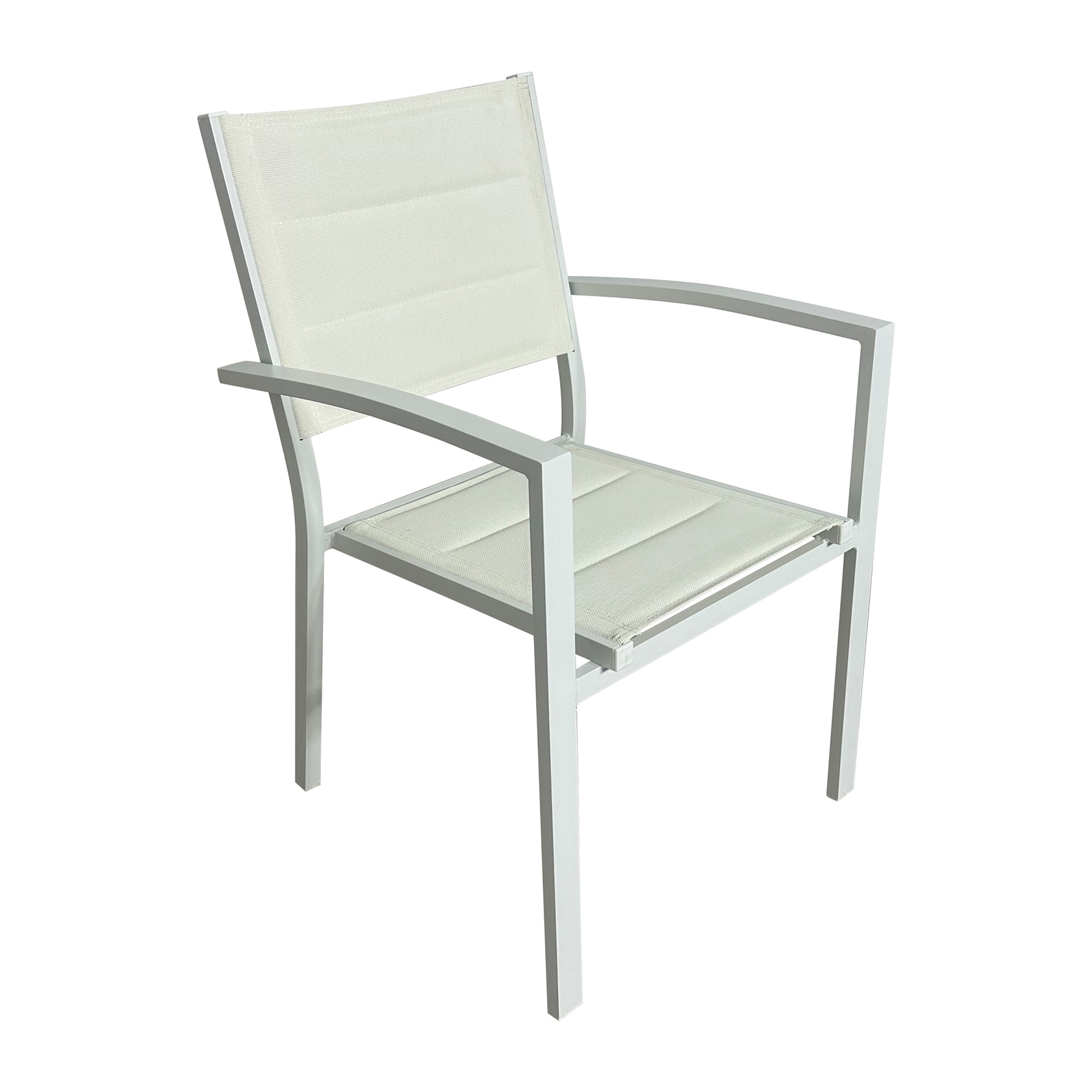 Set 2 Sillas de exterior – Aluminio y textilene blanco