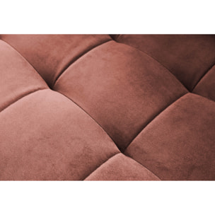 Anna - canapé d'angle gauche - 5 places - convertible - en velours - Rose