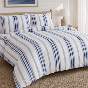Parure housse de couette 100% percale de coton rayures verticales - MAT
