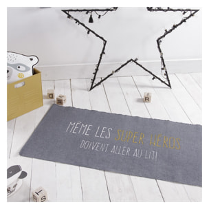 Tapis coton enfant imprimé enfant HEROS bleu