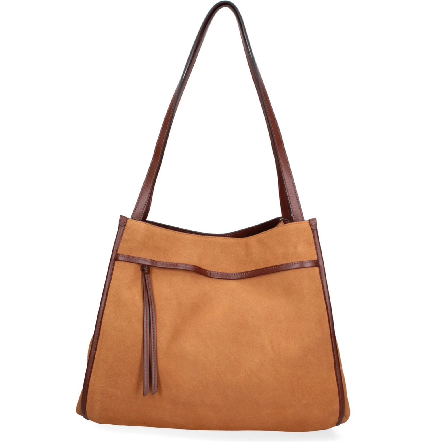 Borsa a spalla da donna Made in Italy - Modello Seraphina Elite - Pelle scamosciata - 35.0 x 35.0 x 16.0 cm