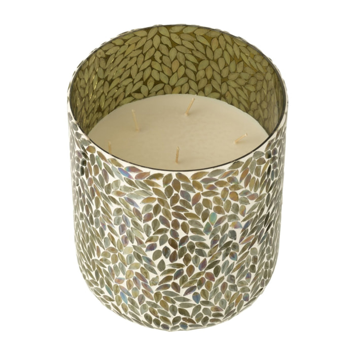 J-Line bougie parfumée Tea & Herbs - verre - vert - XL - 150H