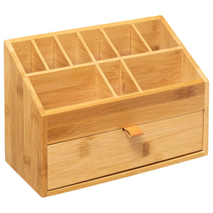 Organiseur 1 tiroir bambou lanière cuir