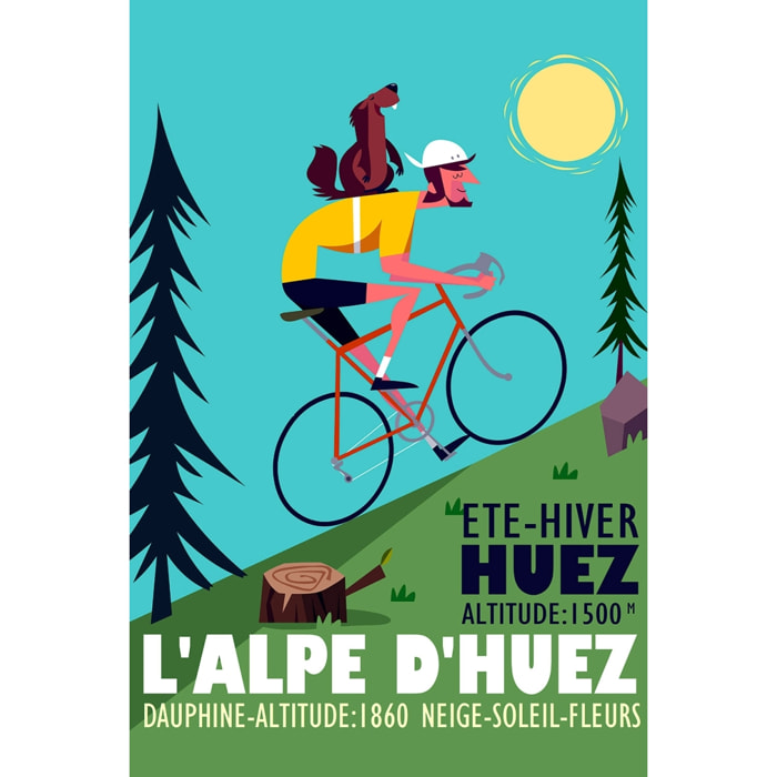 Tableau  la montée de l'alpe d'huez Toile imprimée