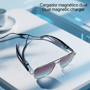 Gafas AI GY-100, traducción automática de +100 idiomas, agente AI, reproducción músical.
