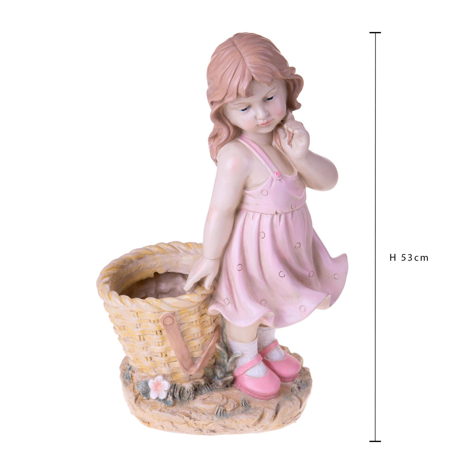 Bambina In Piedi con Vaso 53 Cm - Pezzi 1 - 33X53X22cm - Colore: Incolore - Bianchi Dino - Decori Casa E Complementi