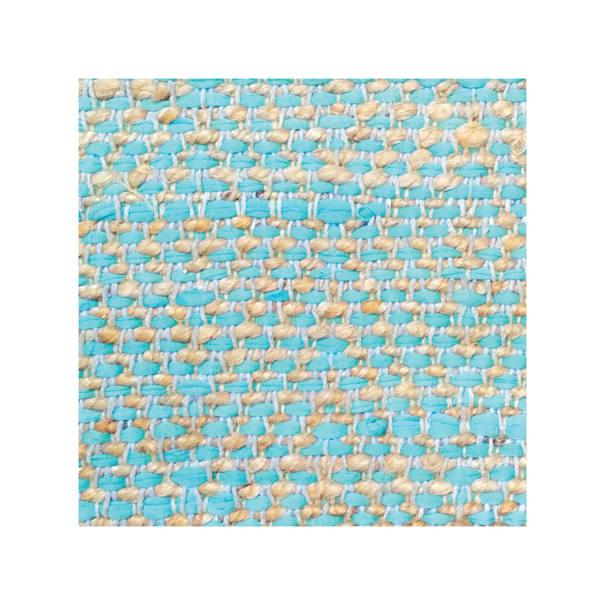 Tapis rectangulaire bleu en cuir et chanvre 120x180cm - BERBERE