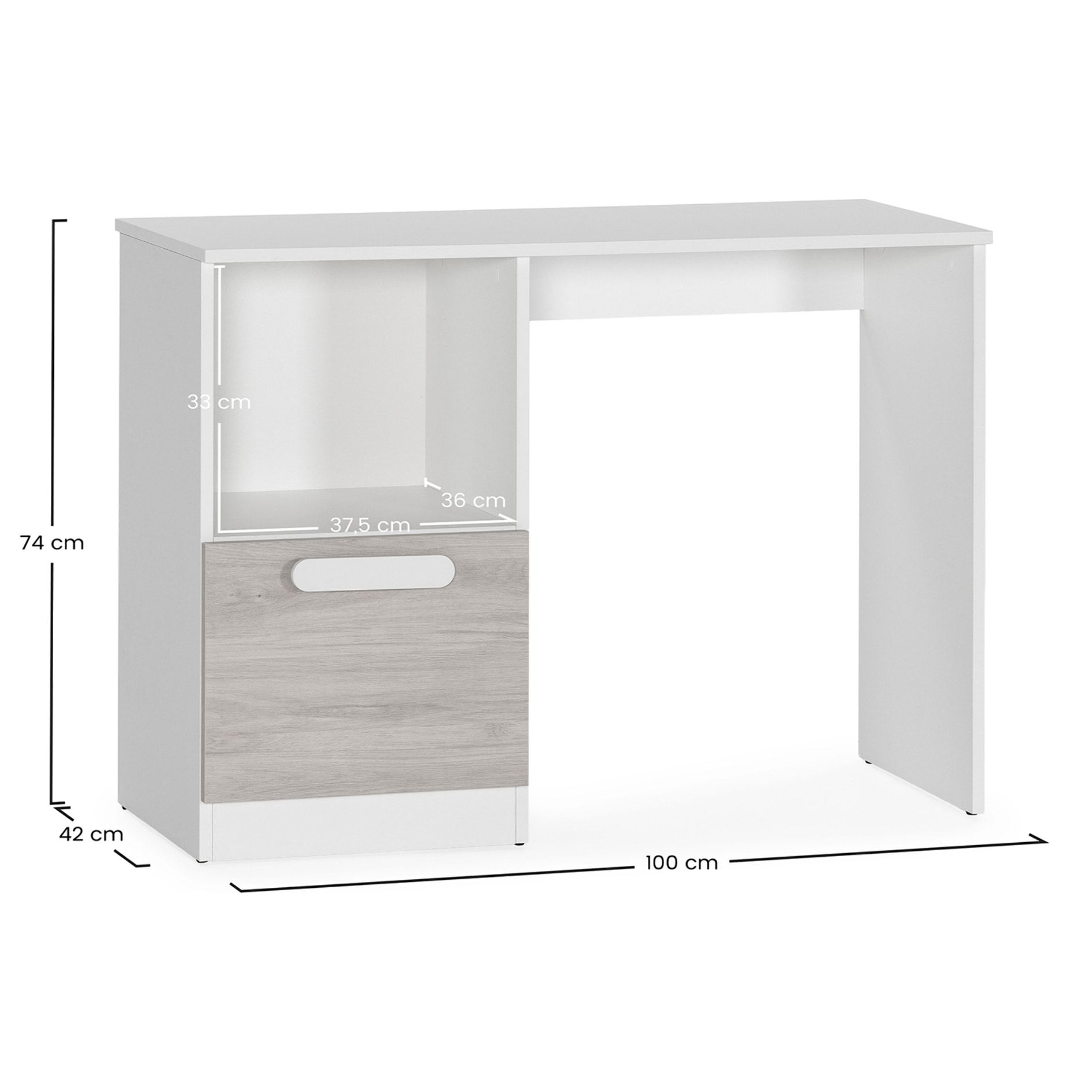 Mesa de escritorio Helen 1 puerta color Blanco