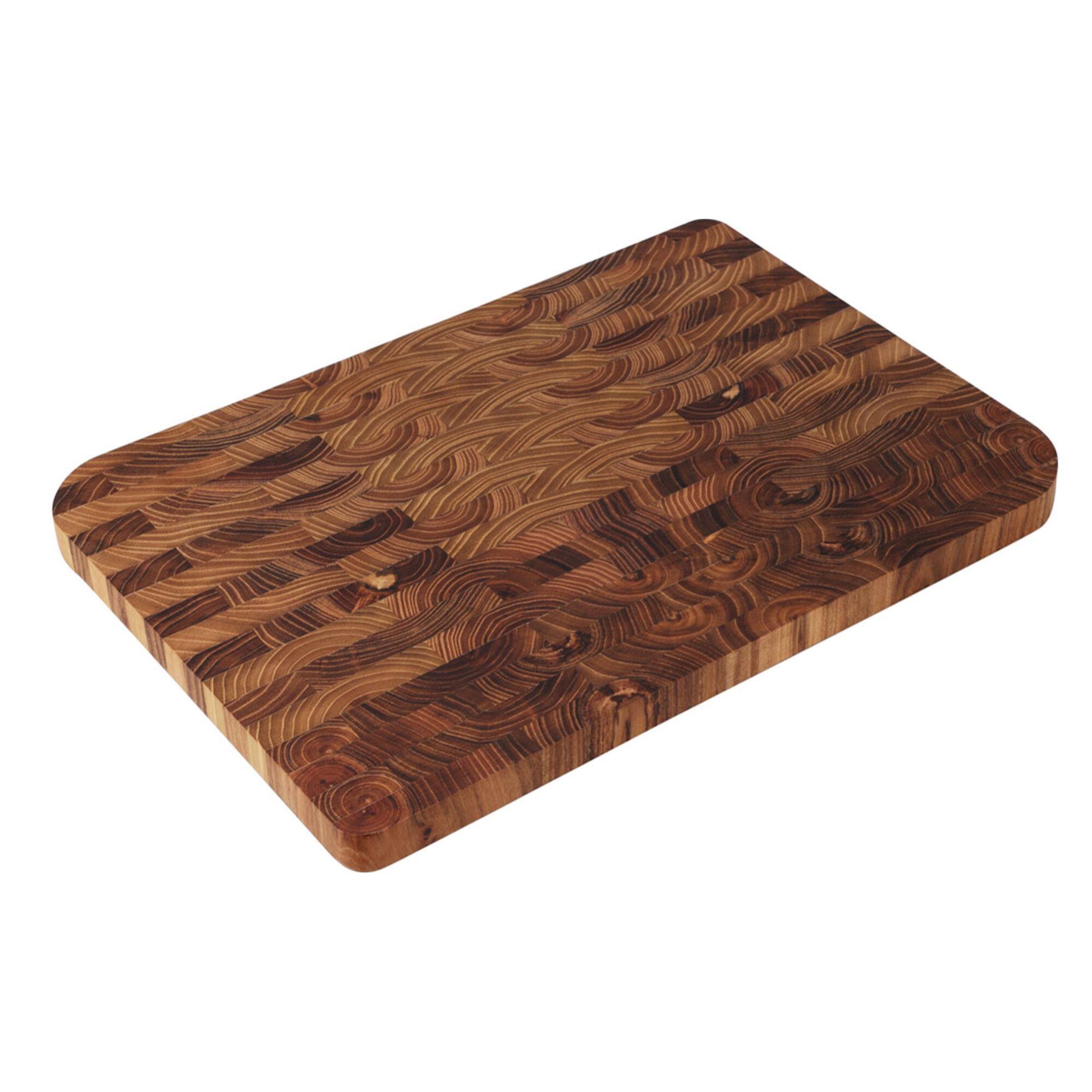 Tabla de cortar de madera de teca con acabado granulado 40x28x2cm