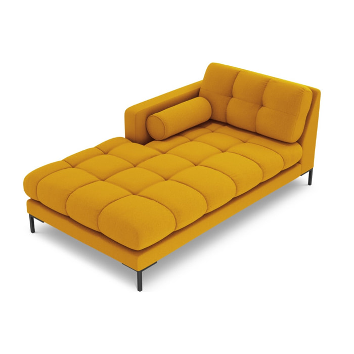 Méridienne gauche "Bali" en tissu structurel jaune