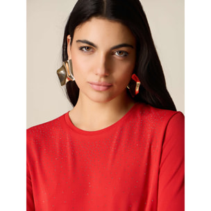 Oltre - Camiseta con tachuelas degradadas - Rojo