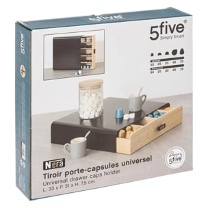 Porte-capsules 1 tiroir "Nera" noir