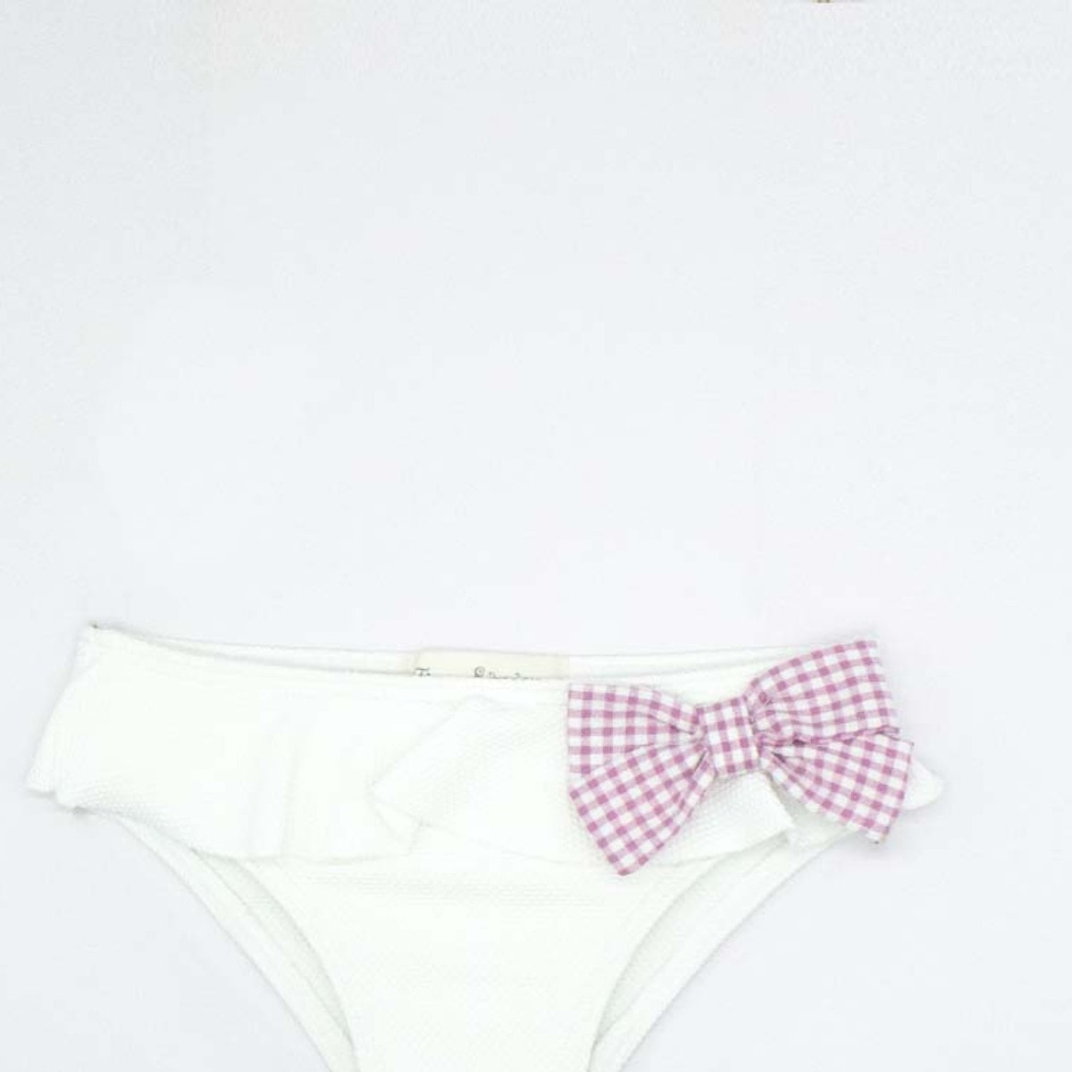 CULETÍN BLANCO CON LAZO MALVA