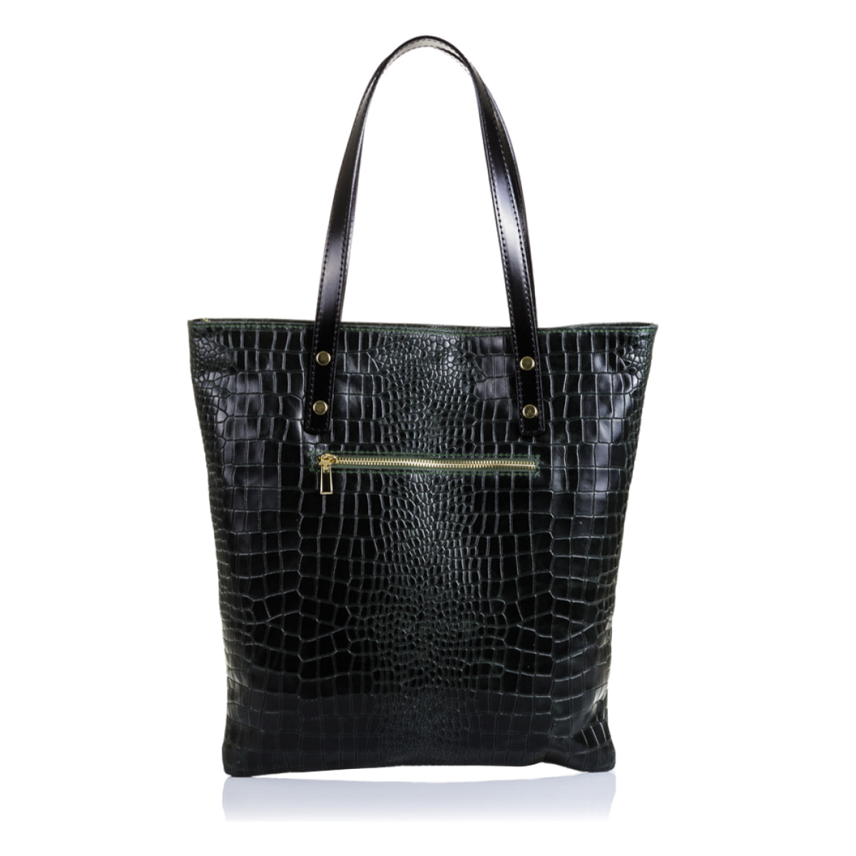 Benedetta Borsa Shopper Donna.Pelle autentica Suede Coccodrillo Stampato