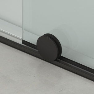 X-MOTION Porte de douche 140x200cm Coulissante, anticalcaire avec profilé Gun métal (SATBWIXM140NIKAGM)