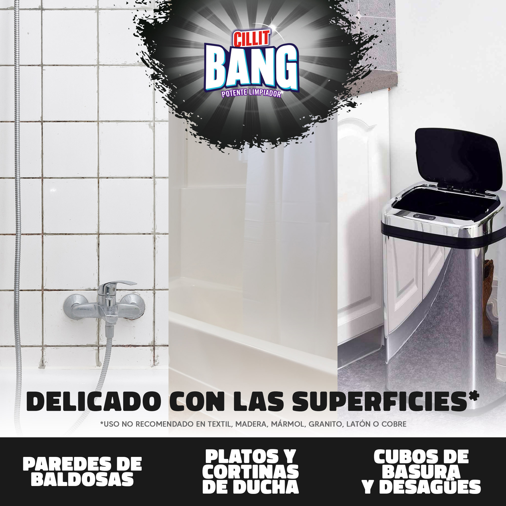 Cillit Bang - Spray Suciedad y Manchas de Humedad, para baño 750ml