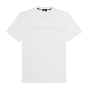 T-shirt in jersey con stampa logo tono su tono