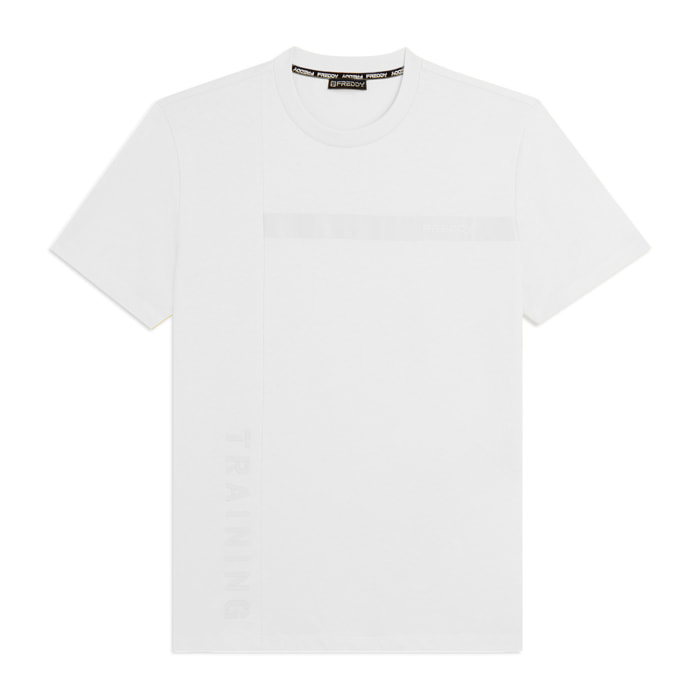 T-shirt in jersey con stampa logo tono su tono