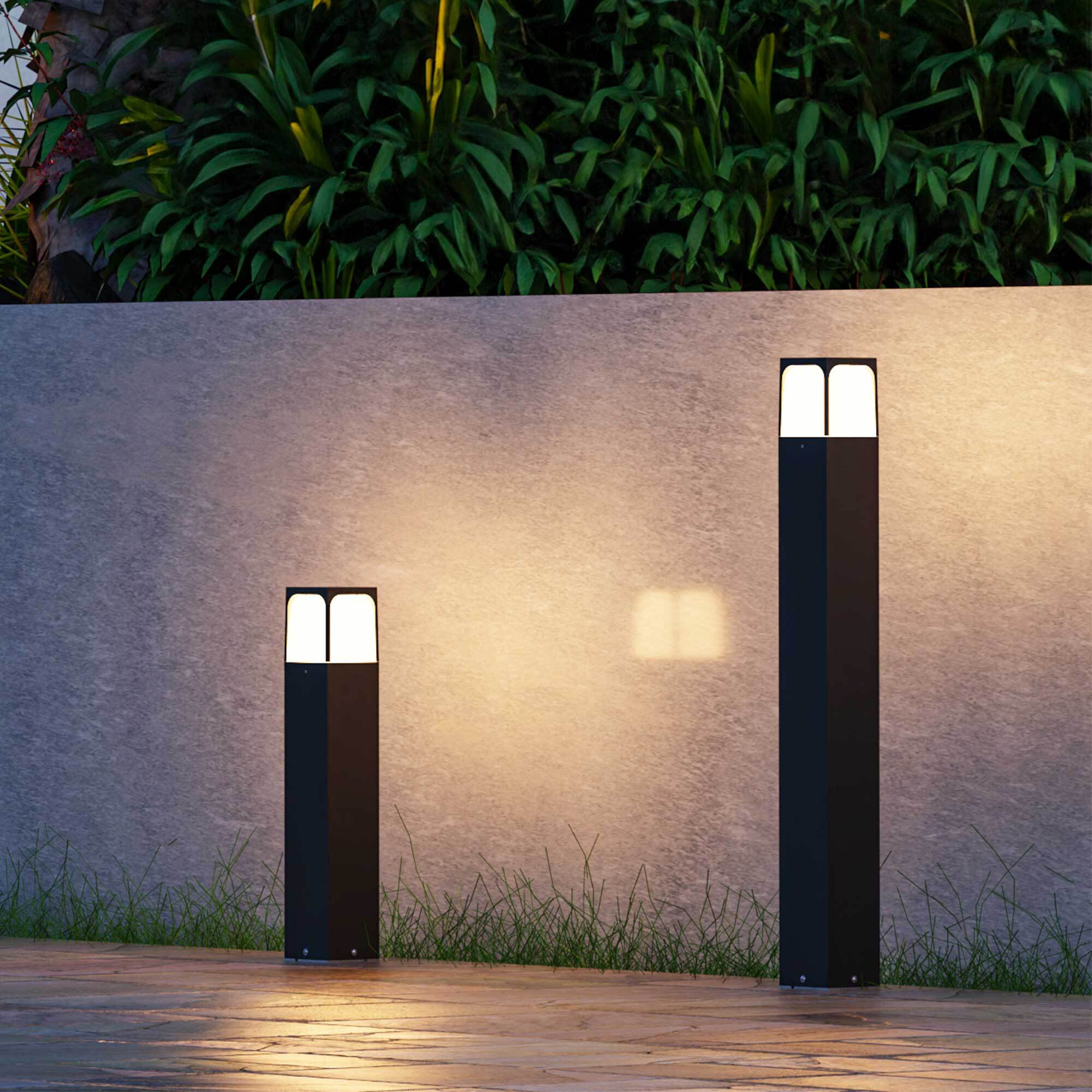 FORLIGHT Veta baliza exterior negra para bombilla E27