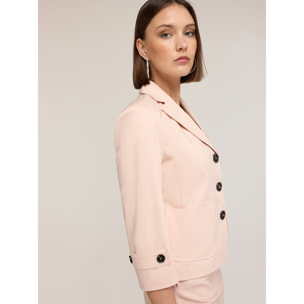 Motivi - Chaqueta mangas de tres cuartos en mezcla de algodón - Rosa cipria