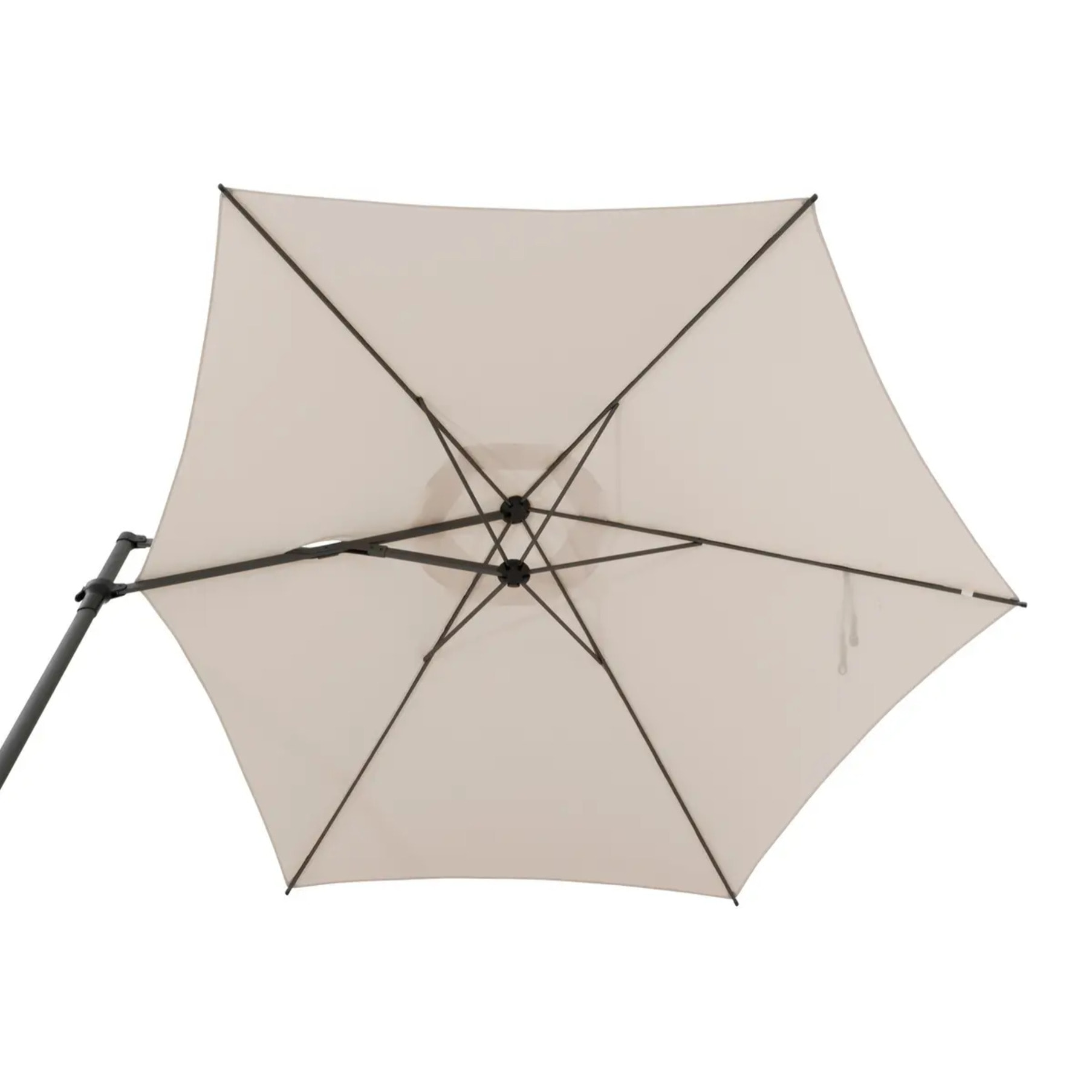 Parasol déporté rond "Naulia" blé 3,3m en acier polyester et nylon
