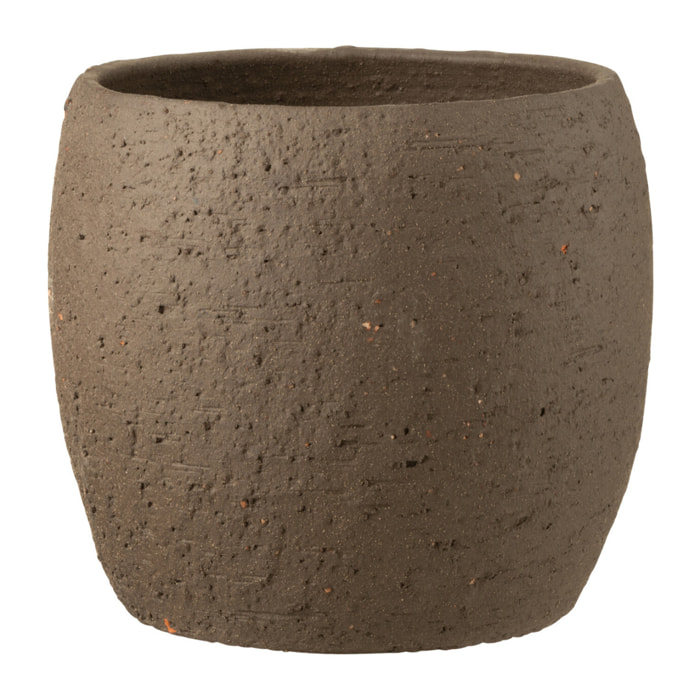 J-Line cache-pot Enya - céramique - marron - extra large - Ø 28 cm