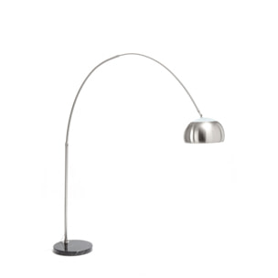 Lampadaire arqué Tomasucci DEMO, en acier et marbre, noir