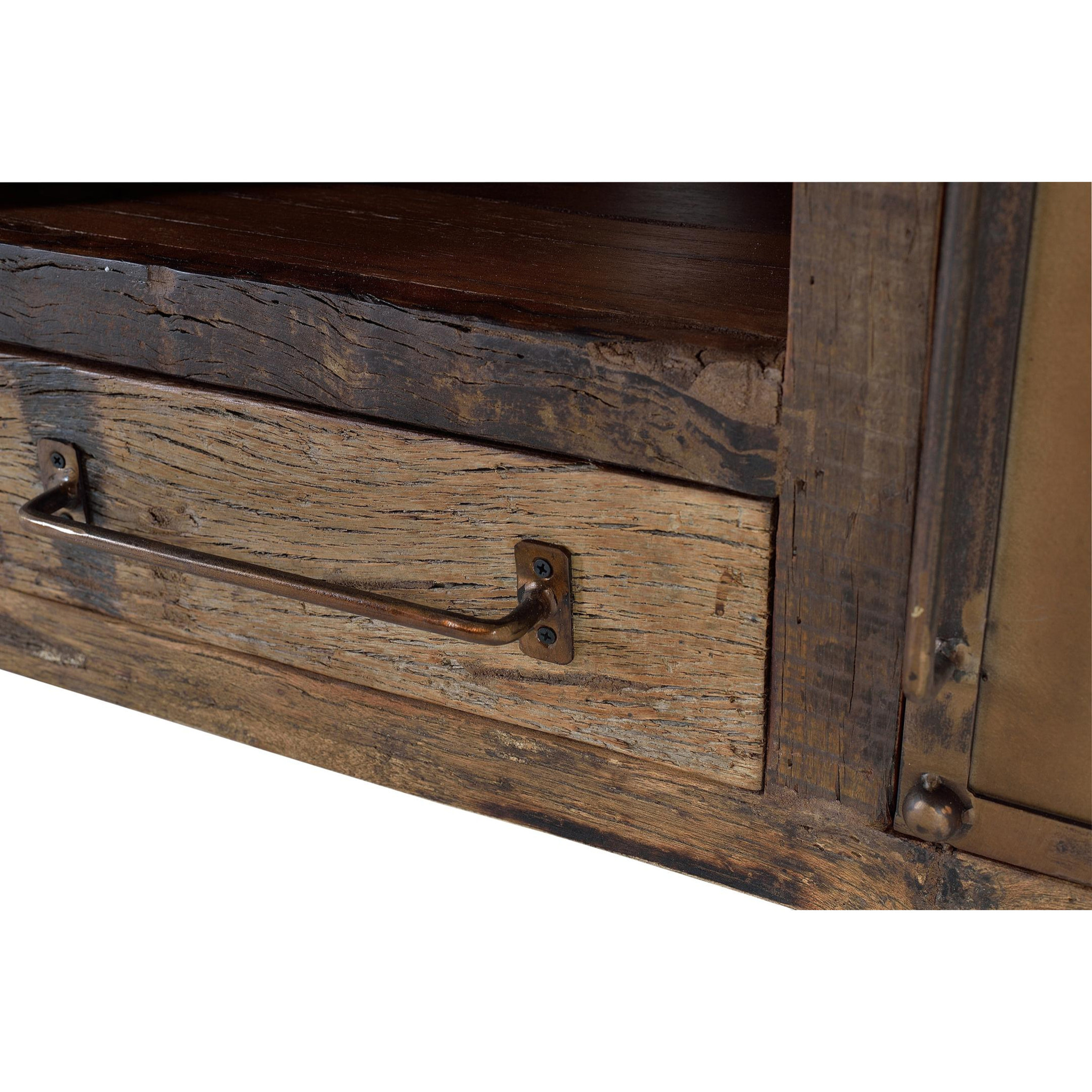 Mueble TV de Madera Recuperada 150 Cm Estilo Industrial Vintage